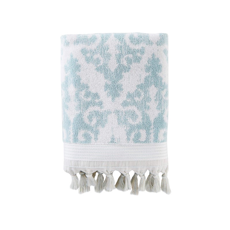 SKL Home Mirage Fringe 100% Turkish Cotton Bath Towel, Aqua, 54.00" x 28.00" - Image 1